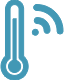 Icon depicting thermometer with Wifi signal